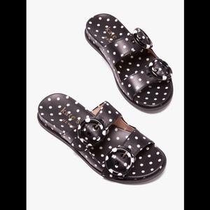 Kate Spade Rhodes Polka Dot Slide Sandals - Black & White